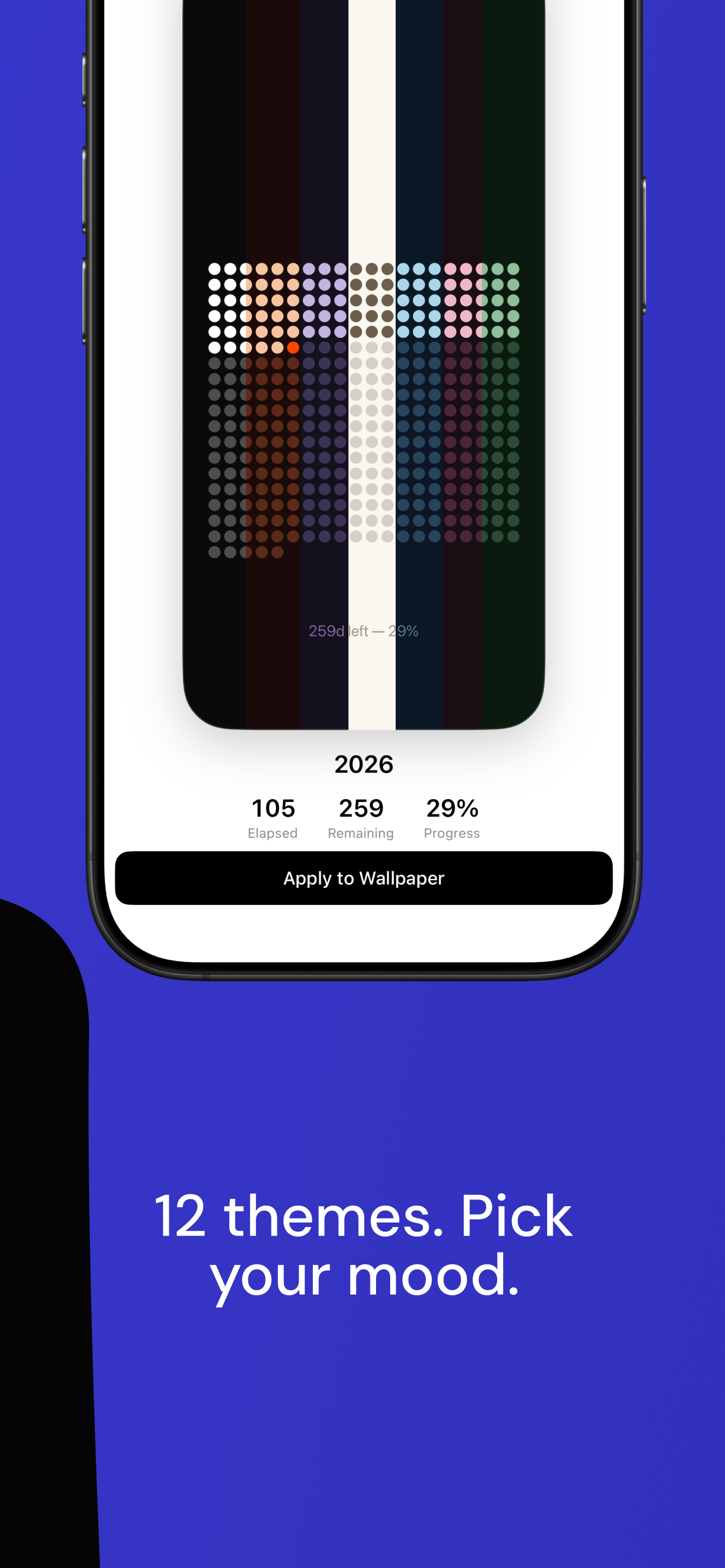 Theme picker with 12 themes